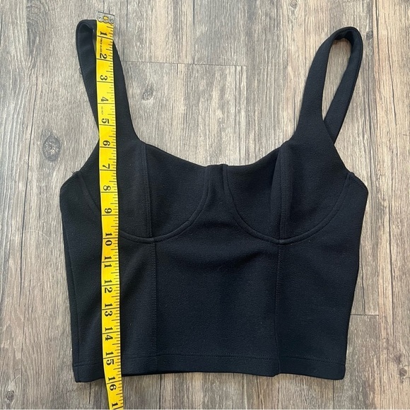 Zara Women’s Black Crop Top Sweetheart Neckline Sleeveless Thin Straps M - Picture 6 of 6